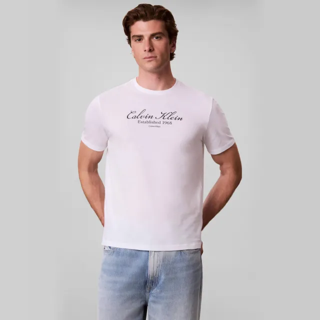 Calvin Klein JEANS regular fit T-shirt met print - bright white