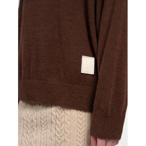 NIK&NIK gebreide sweater met backprint - donkerbruin, foto 5