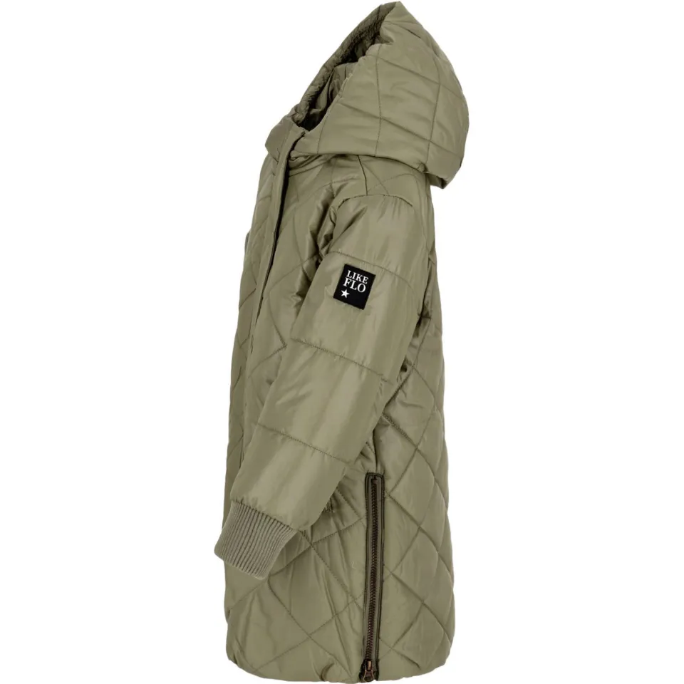 Like Flo quilted winterjas met split groen, foto 5