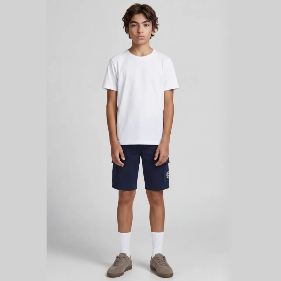 Jack & Jones regular sweatshort donkerblauw met cargozakken