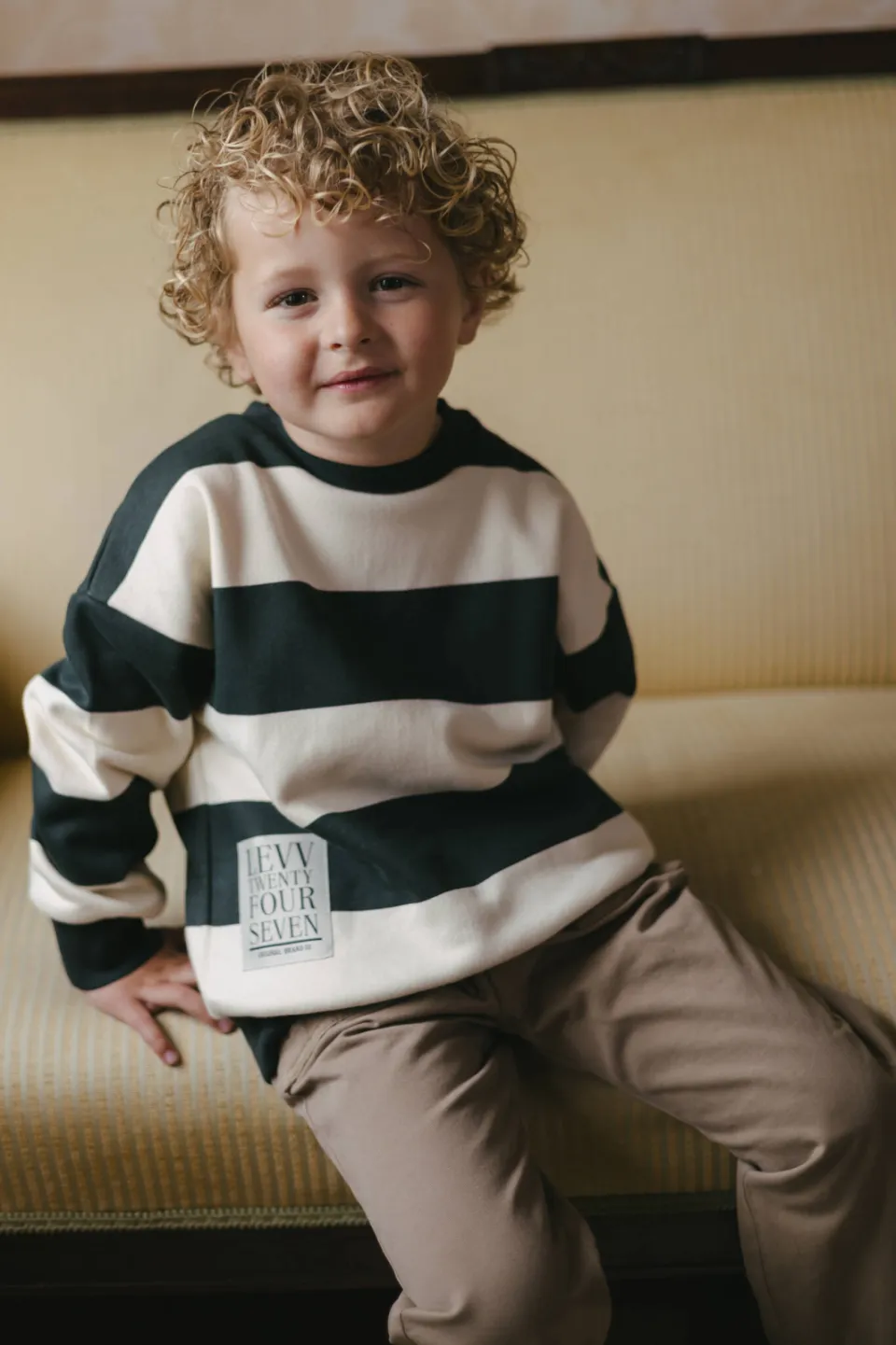 Levv gestreepte sweater - zwart/ecru, foto 6