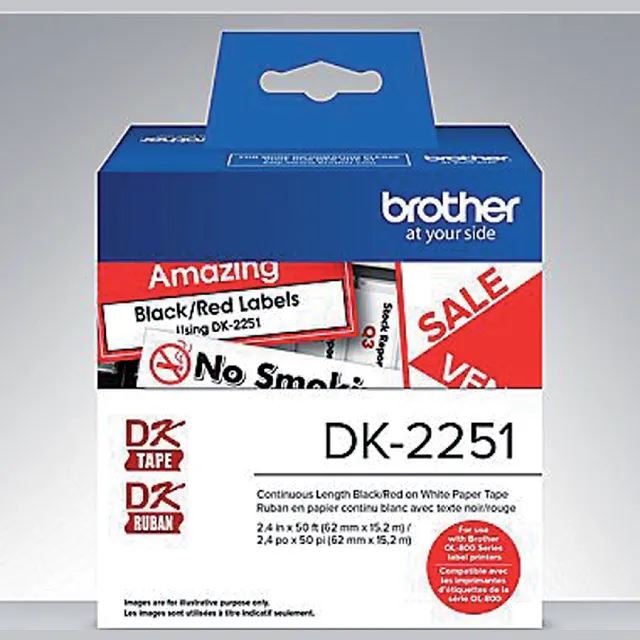 Brother Etiket brother dk-22251 doorlopend 62mm 1 rol 15m wit