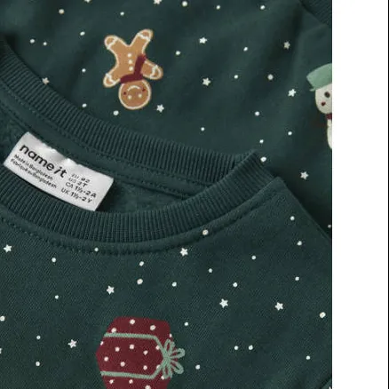 NAME IT MINI sweater met print - donkergroen, foto 3