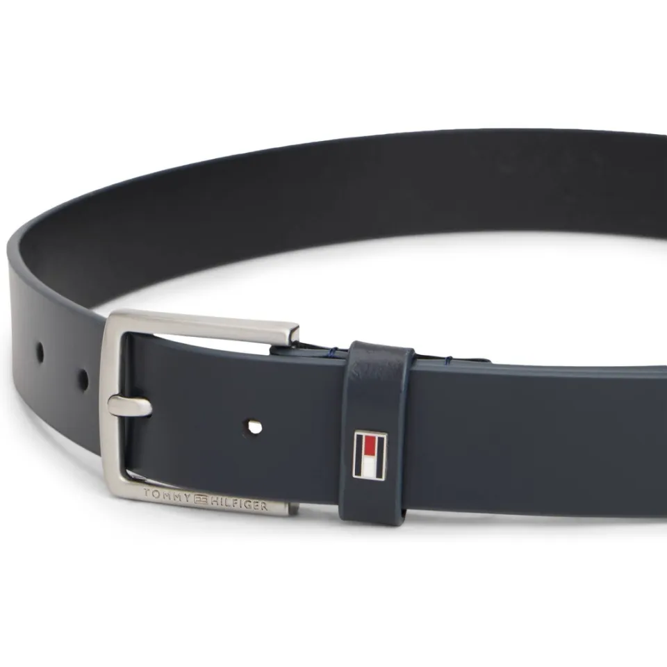Tommy Hilfiger leren riem donkerblauw, foto 3
