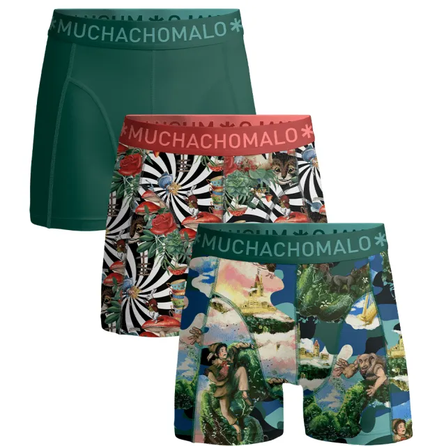 Muchachomalo Heren 3-pack Boxershorts Jackbean Alicewonder Veelkleurig