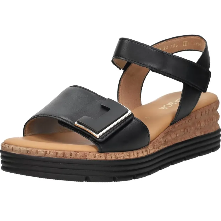 Gabor 6270057 sandalen met sleehak zwart, foto 4