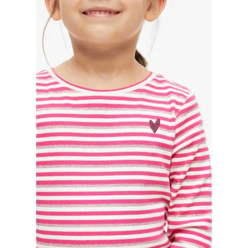 s.Oliver gestreepte longsleeve met glitter roze, foto 5