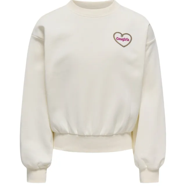 Only KIDS ONLY GIRL sweater met backprint - ecru