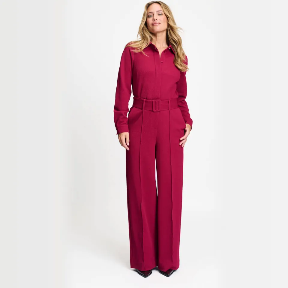 POM Amsterdam Megan jumpsuit donkerrood bordeaux, foto 5