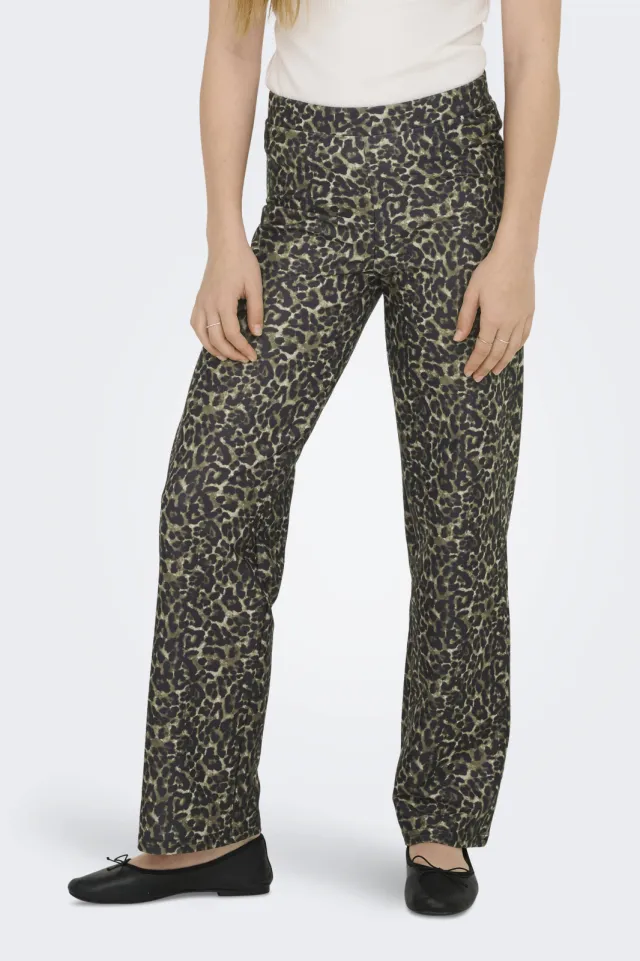 Only wide leg casual broek luipaardprint zwart, foto 5