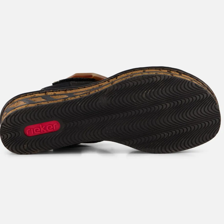 Rieker sandalen met sleehak zwart, foto 7