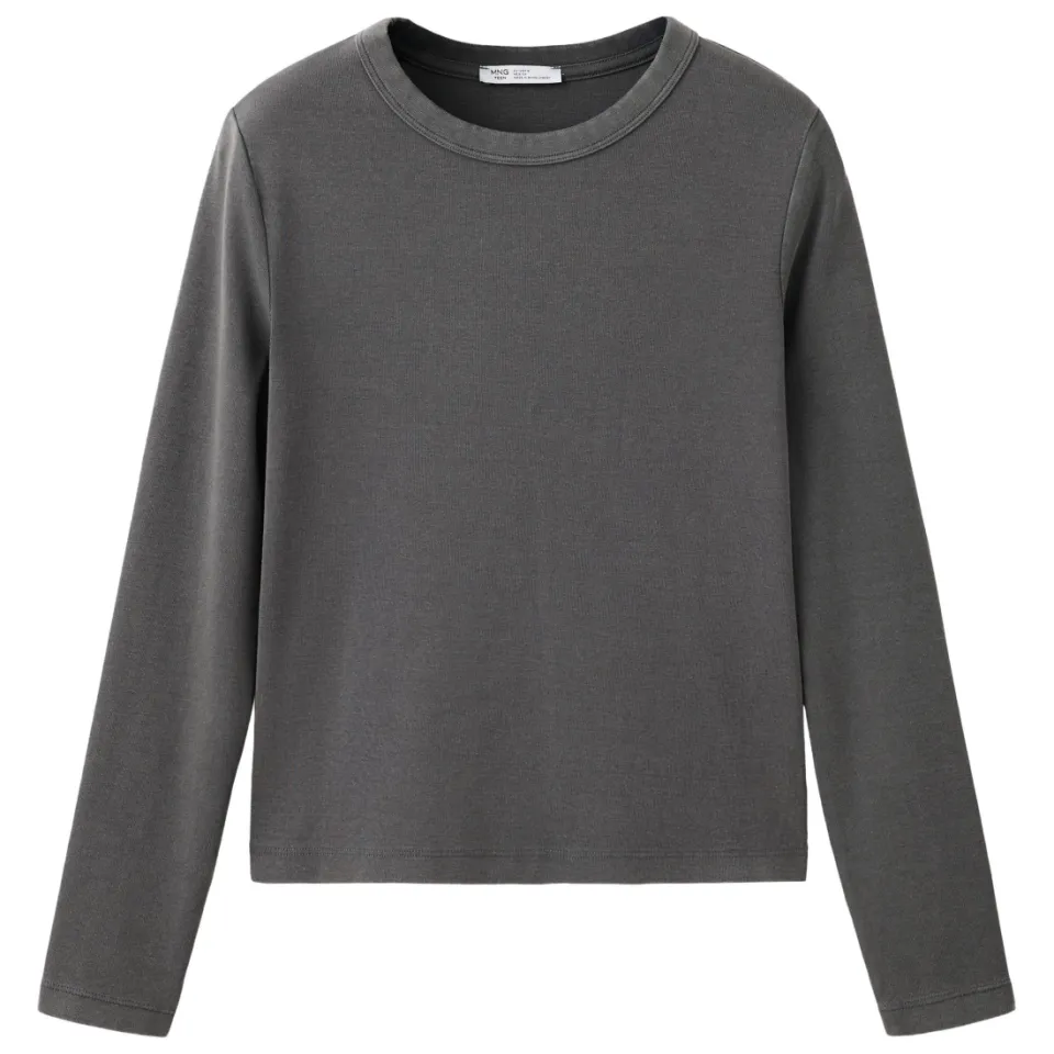 Mango Teen longsleeve antraciet, foto 2