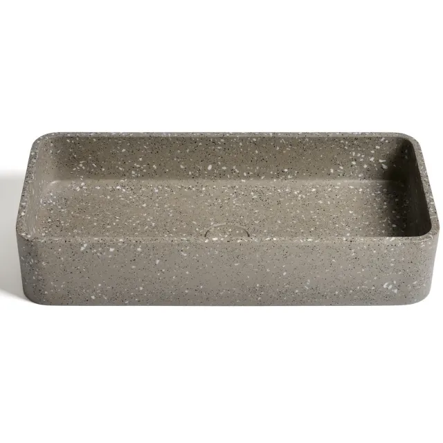 Ideavit Waskom Ideavit Idea.Max 60x28x12 cm Rechthoek Terrazzo Grijs/Bruin
