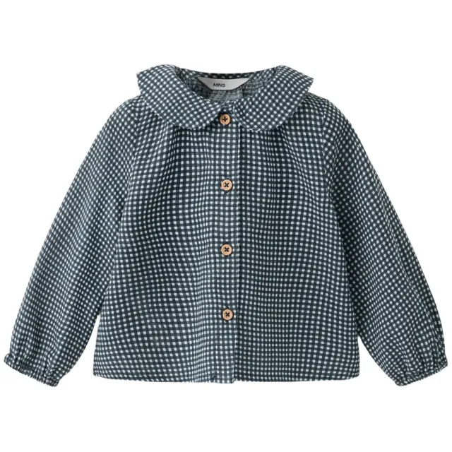 Mango Kids geruit overhemd - donkerblauw/wit