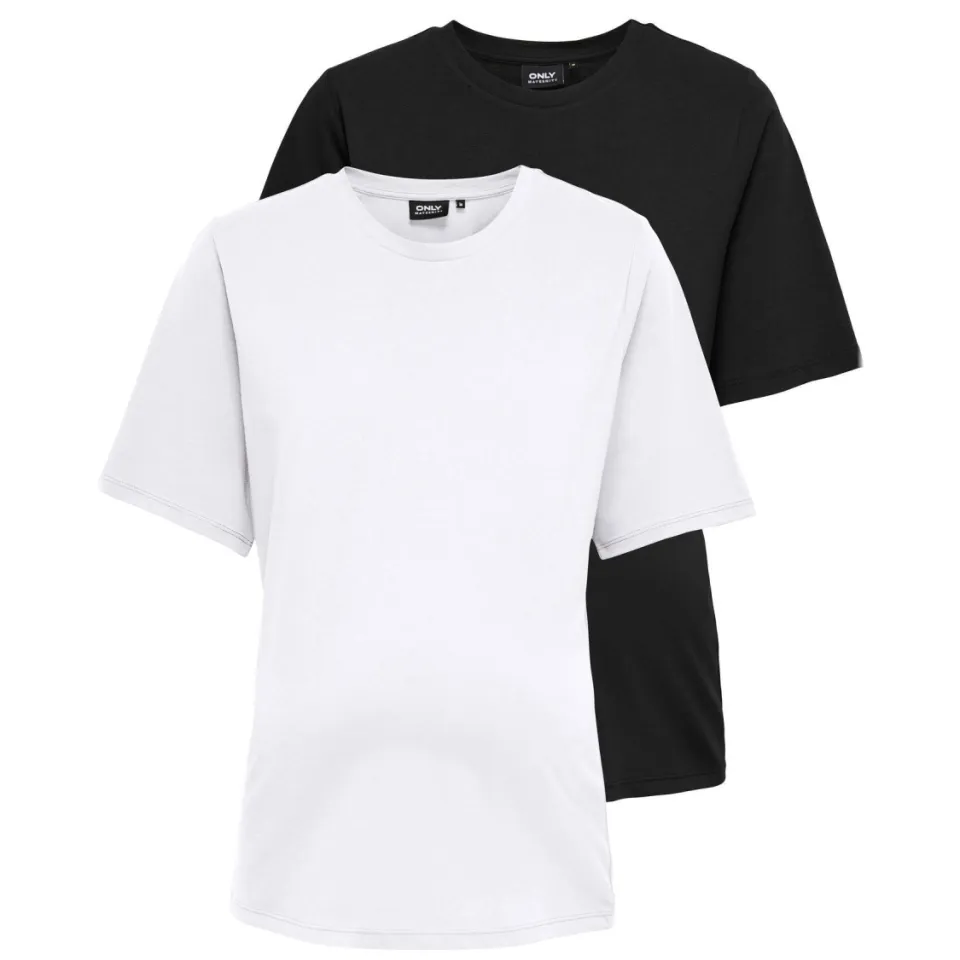 Only Maternity zwangerschaps T-shirt zwart en wit, foto 4