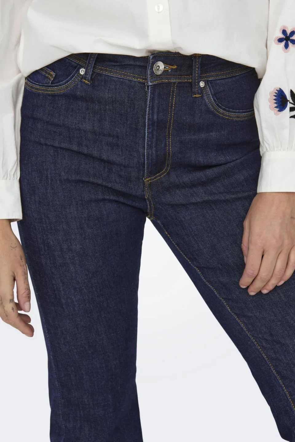 Only high waist flared jeans ONLWAUW dark blue denim, foto 6