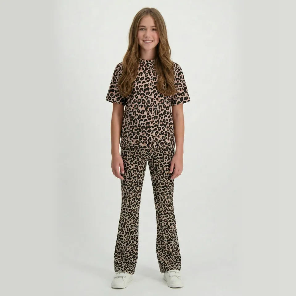 Cars T-shirt met panterprint bruin