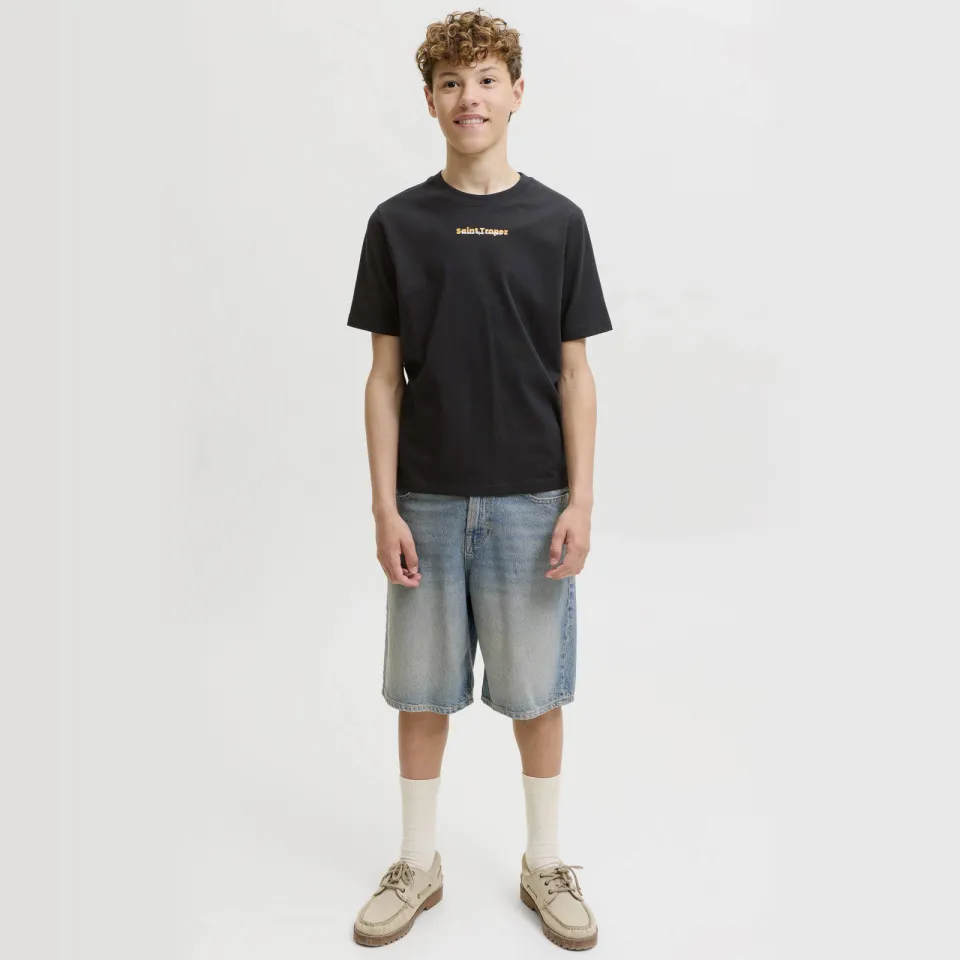 Jack & Jones Junior oversized T-shirt met backprint zwart
