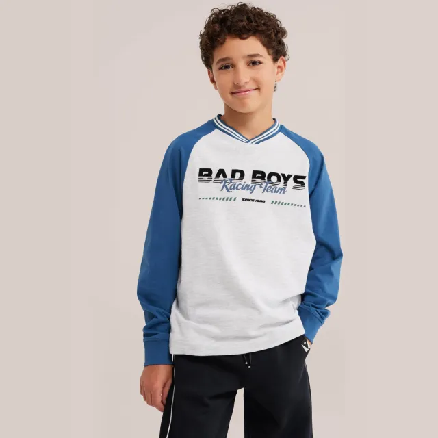 WE Fashion longsleeve grijs/blauw, foto 4