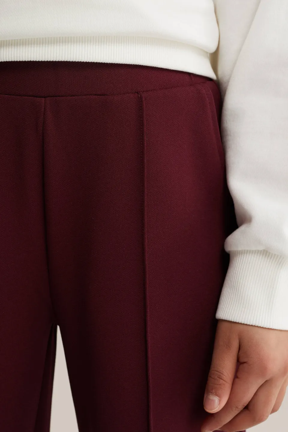 WE Fashion loose fit casual broek donkerrood, foto 3