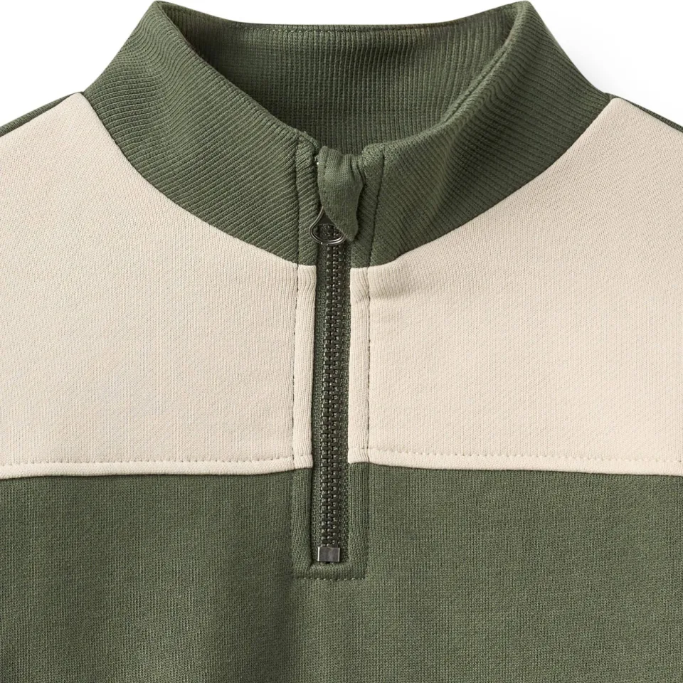 Wheat rechtvallende sweater - groen/ecru, foto 5