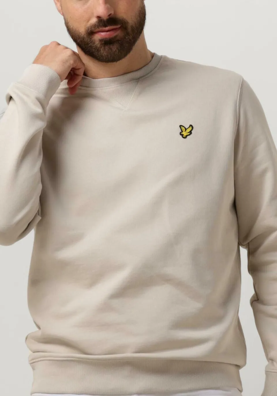 Lyle & Scott Heren Truien & Vesten Crew Neck Sweatshirt - Beige, foto 4