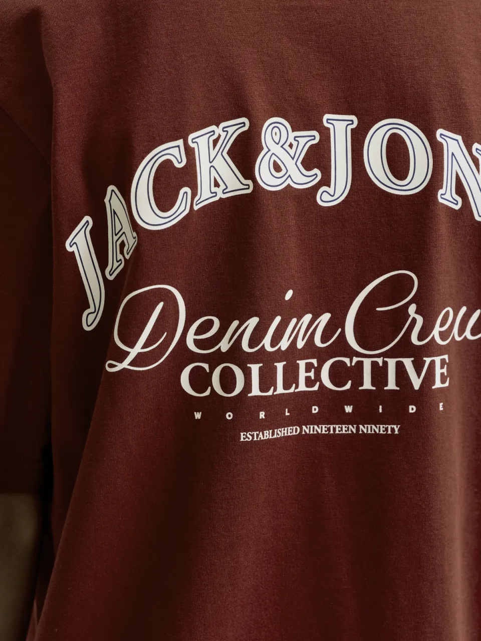 Jack & Jones rechtvallend t-shirt met backprint steenrood, foto 8