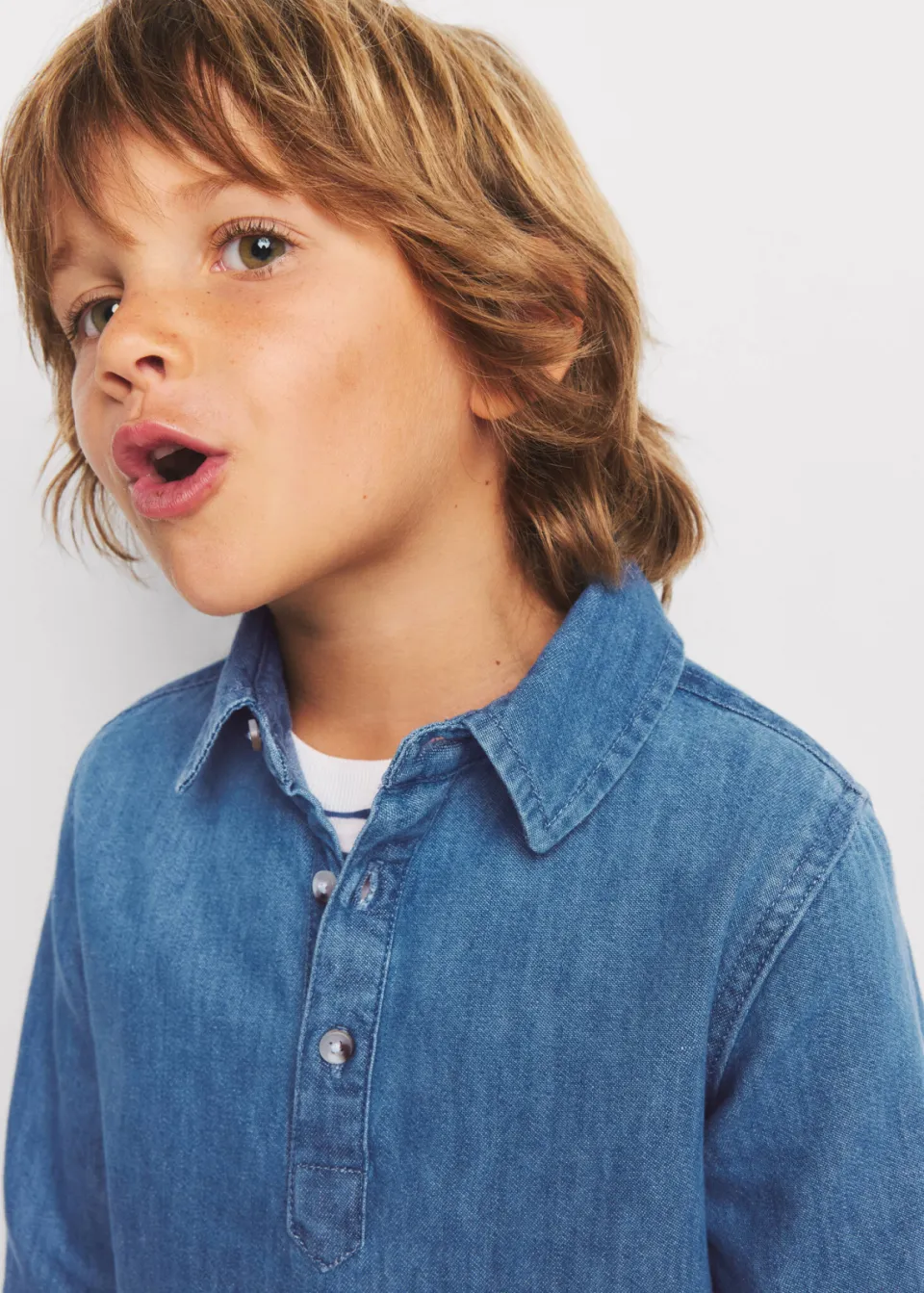 Mango Kids denim overhemd - mediumblauw, foto 7