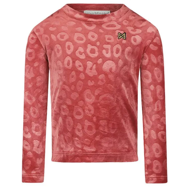 Koko Noko fluwelen rechtvallende longsleeve rood, foto 2