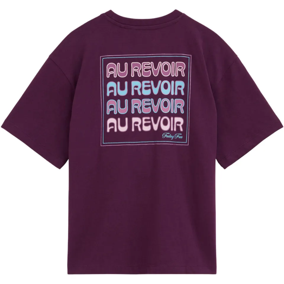 WE Fashion t-shirt met backprint aubergine, foto 3