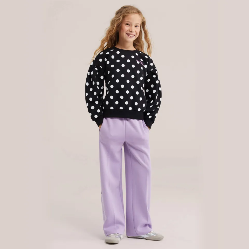 WE Fashion sweater met stippen - zwart/wit