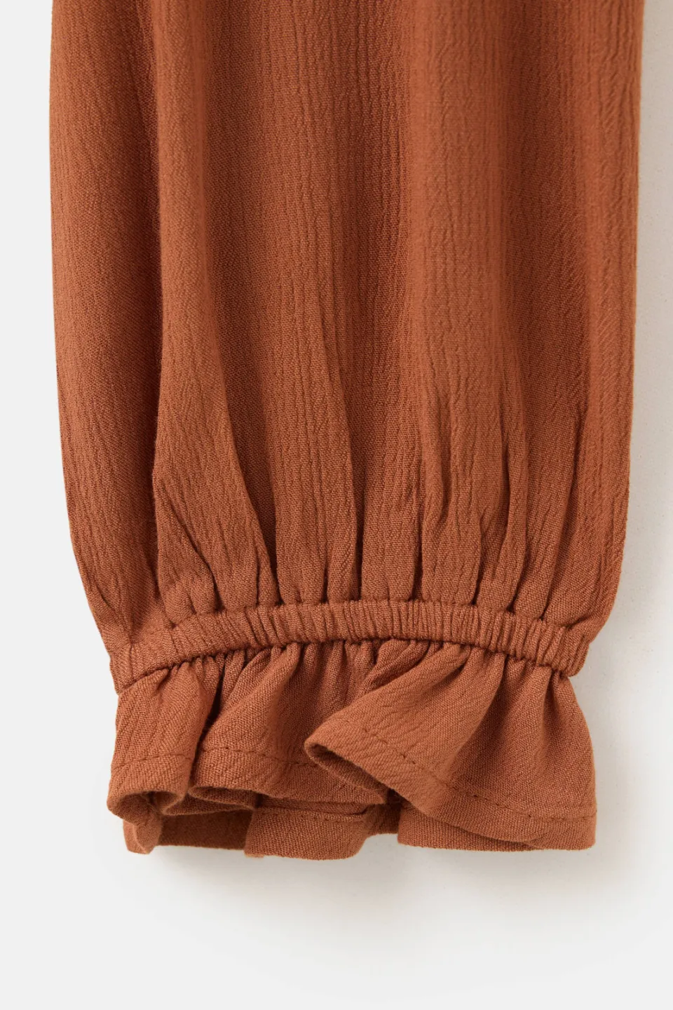 Mango semi-transparante blousetop met ruches bruin, foto 7