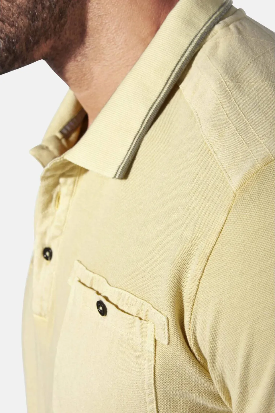 Jan Vanderstorm polo Plus Size GUNHELM lichtgeel, foto 4