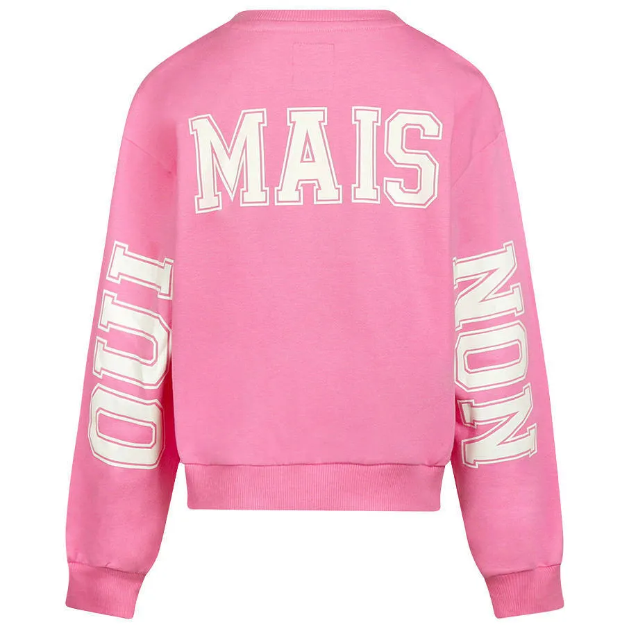 No Way Monday rechtvallende sweater met backprint en tekst - roze, foto 3
