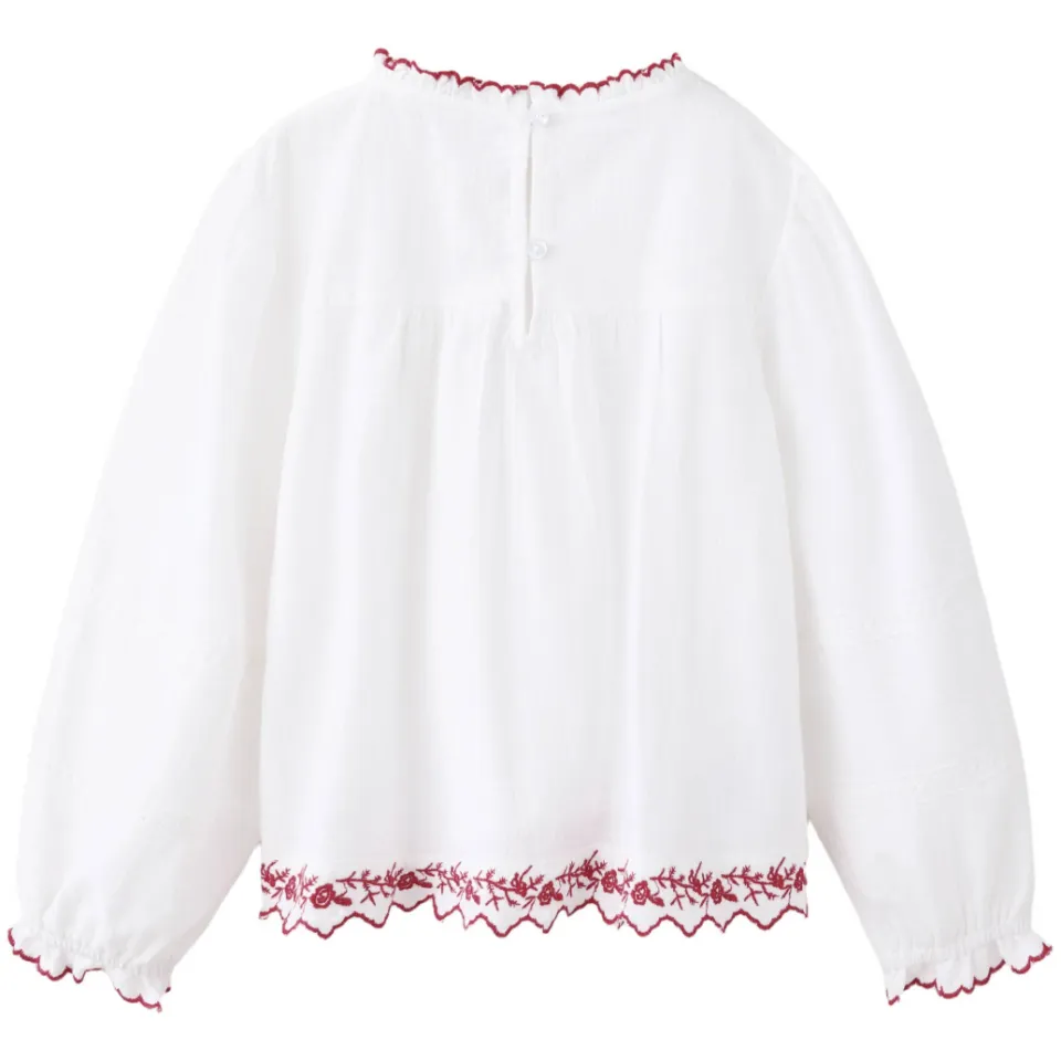 Mango Kids A-lijn blousetop met ruches wit/rood, foto 3