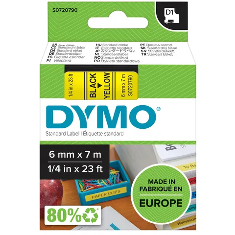 Dymo 43618 (S0720790) Tape Zwart op geel (6 mm), foto 3