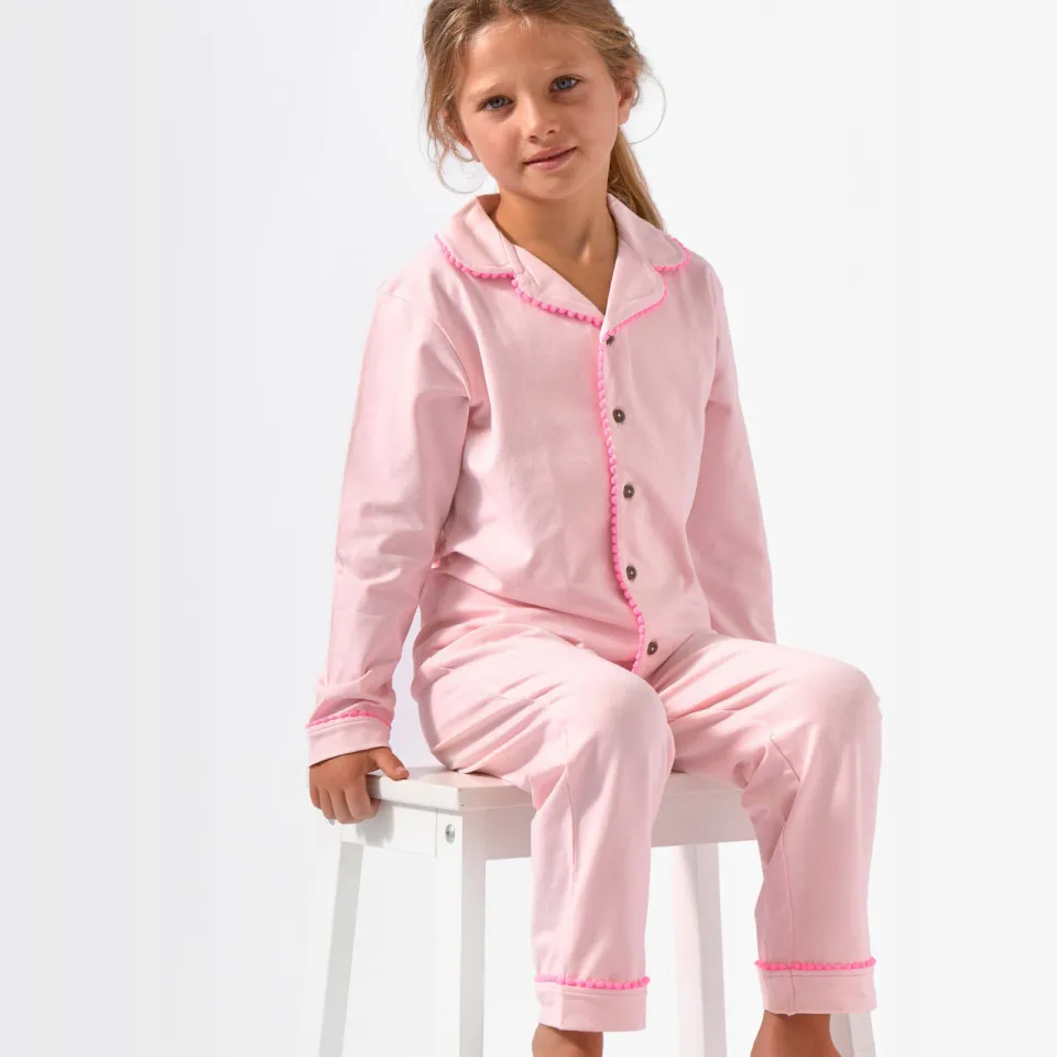 Little Label pyjama roze met klassieke kraag, foto 4