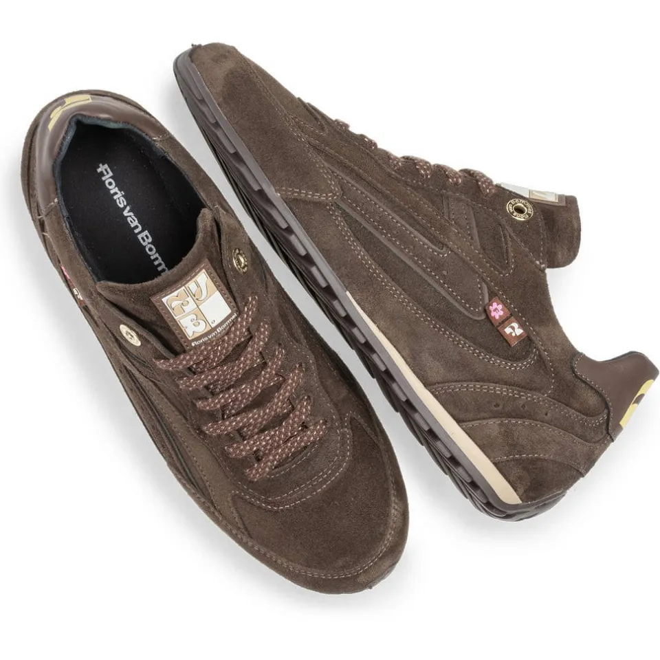 Floris Van Bommel Illvi suède sneakers donkerbruin taupe, foto 4