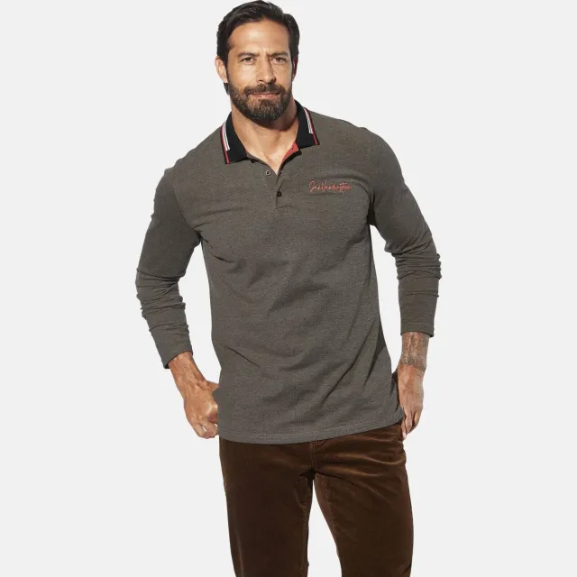 Jan Vanderstorm loose polo KNUTSEN Plus zwart