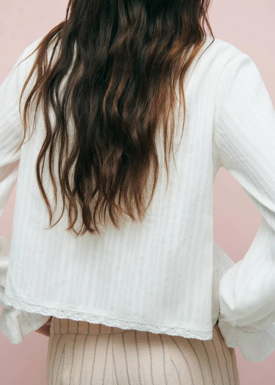 Mango blouse met peplum ecru, foto 5