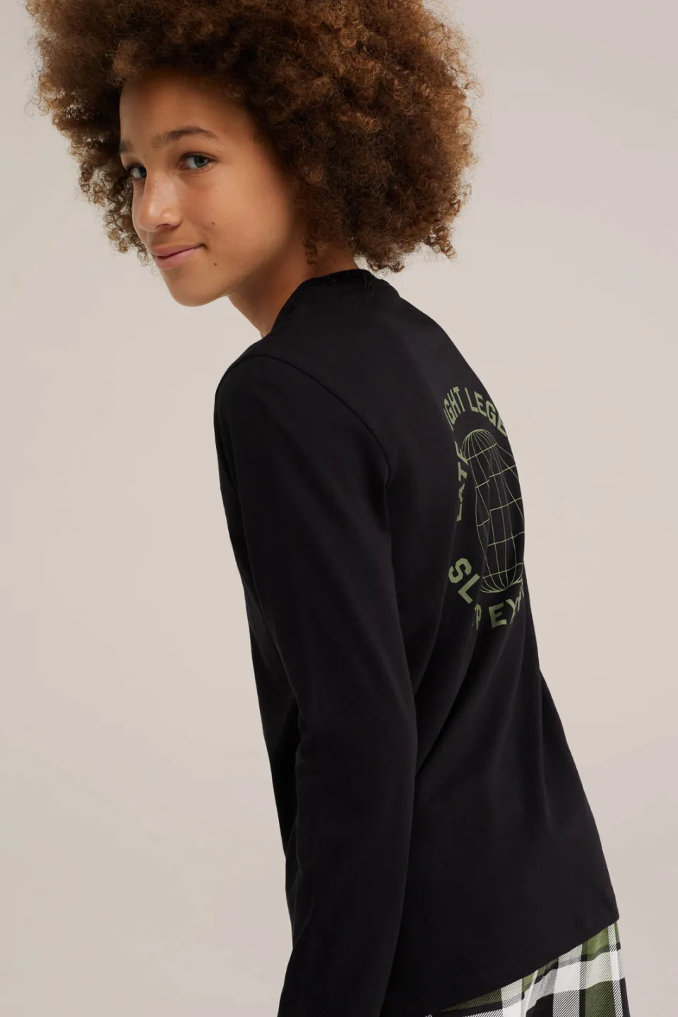 WE Fashion geruite pyjama olijfgroen zwart, foto 5