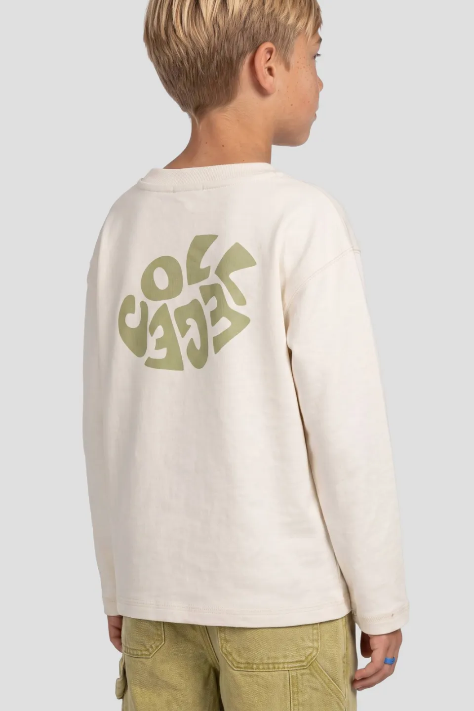 Me & My Monkey rechtvallende longsleeve met backprint ecru, foto 6