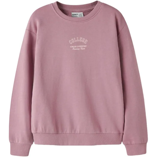 NAME IT KIDS rechtvallende sweater met print - lila