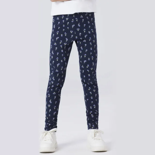 NAME IT slim gebloemde legging donkerblauw