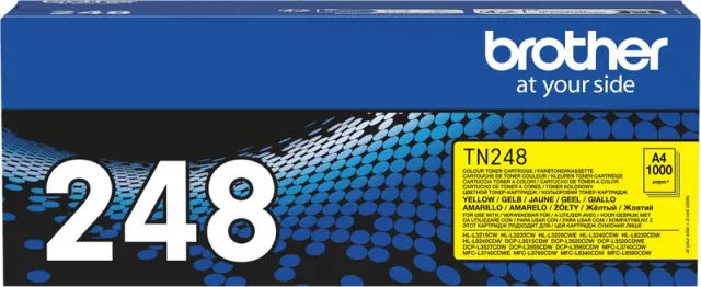 Brother TN248Y Yellow Toner Cartridge geel