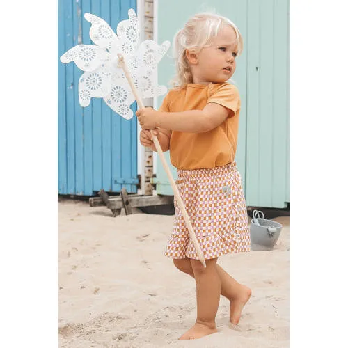 Your Wishes korte broek geruit oranje lila, foto 3
