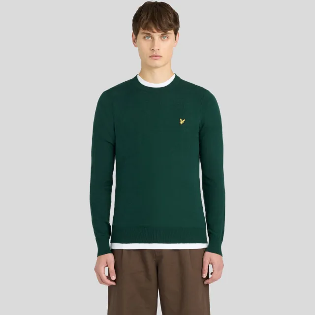 Lyle & Scott regular fit trui met wol - donkergroen Dark Green
