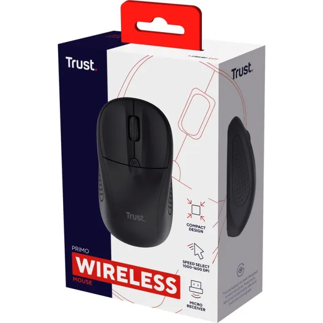 Trust Primo - Draadloze Compact Muis - Zwart