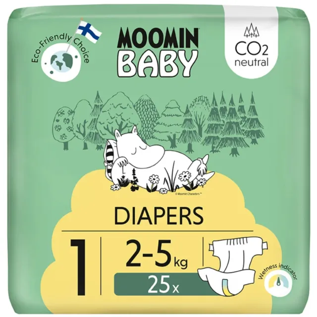 Moomin Baby Moomin Ecologische Luiers Maat 1 Newborn 25 stuks