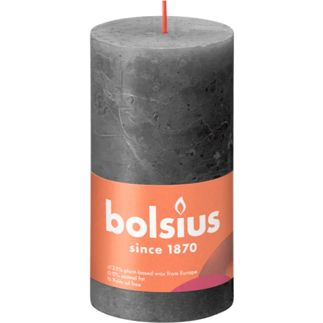 Bolsius Rustiek Stompkaars Stormy Grey 130/68